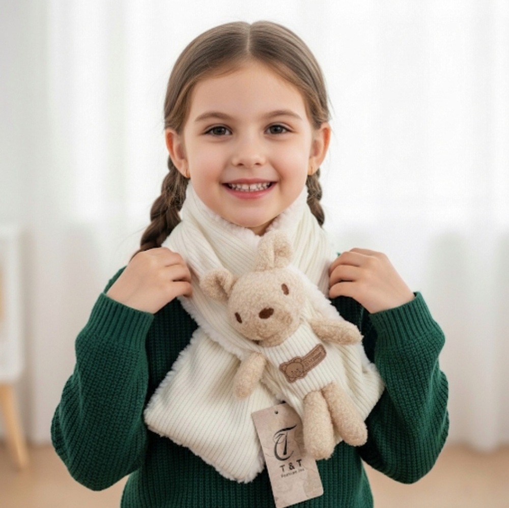 My Bear Toddler Rabbit Winter Warm Fuzzy Scarf
